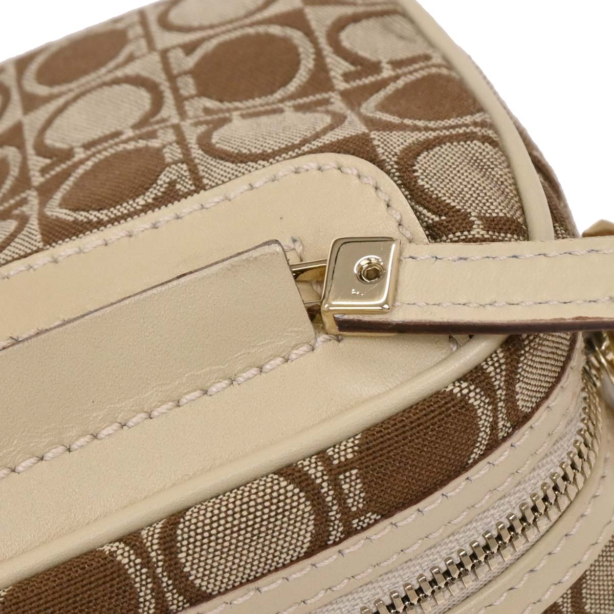 Salvatore Ferragamo Beige Canvas Handbag