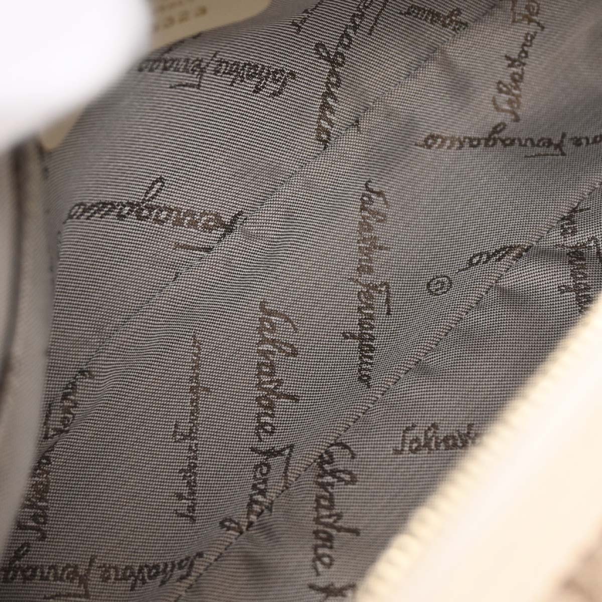 Salvatore Ferragamo Beige Canvas Handbag