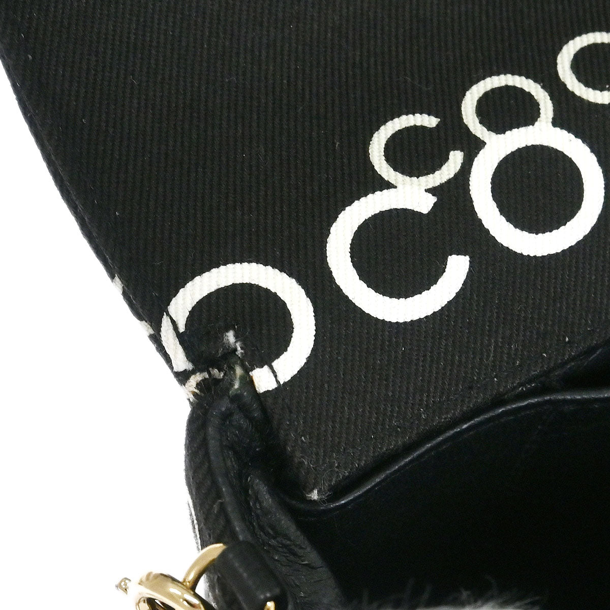Chanel 2000-2002 Black Canvas COCO East West Choco Bar Shoulder Bag
