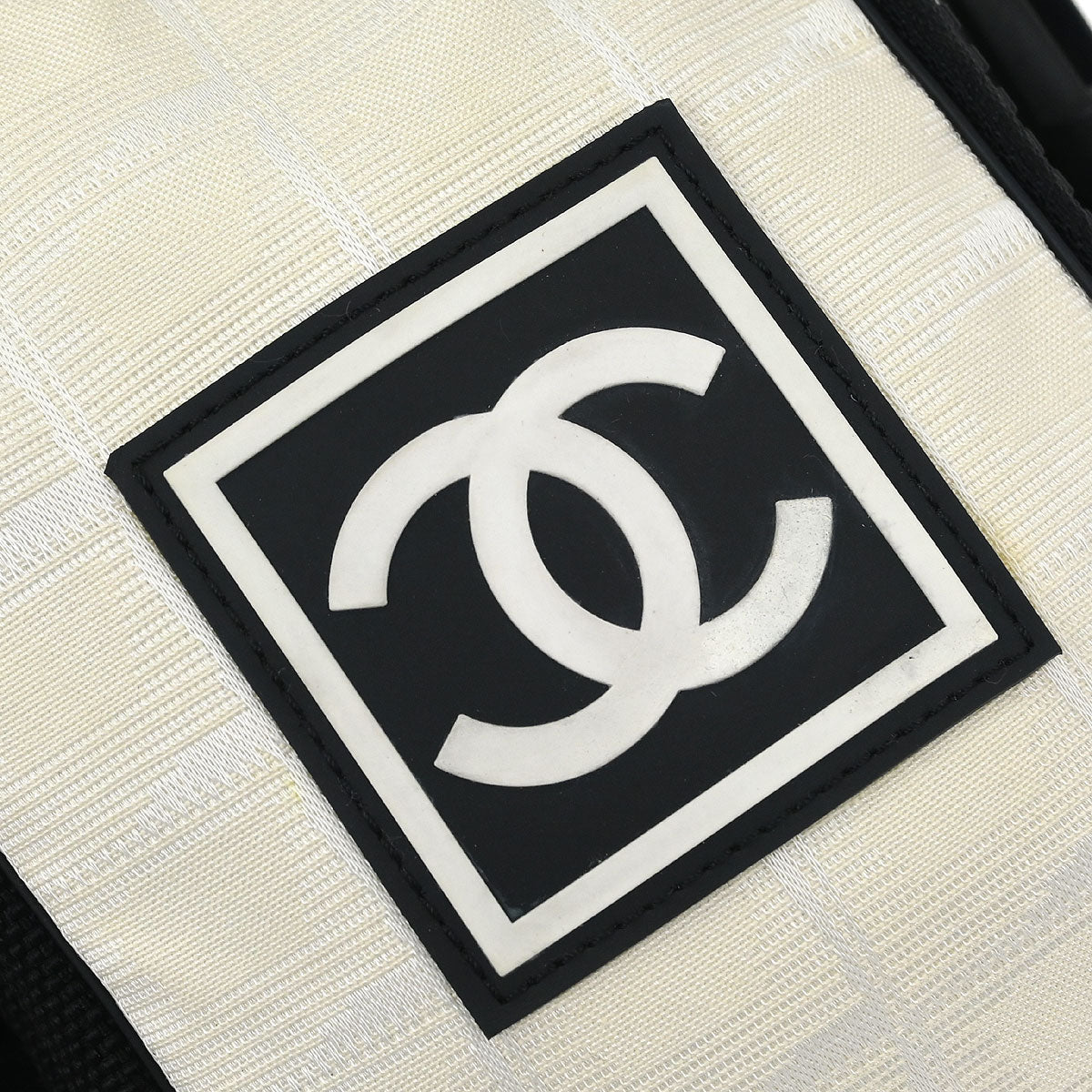 Chanel 2003-2004 White Nylon Travel Line Shoulder Bag
