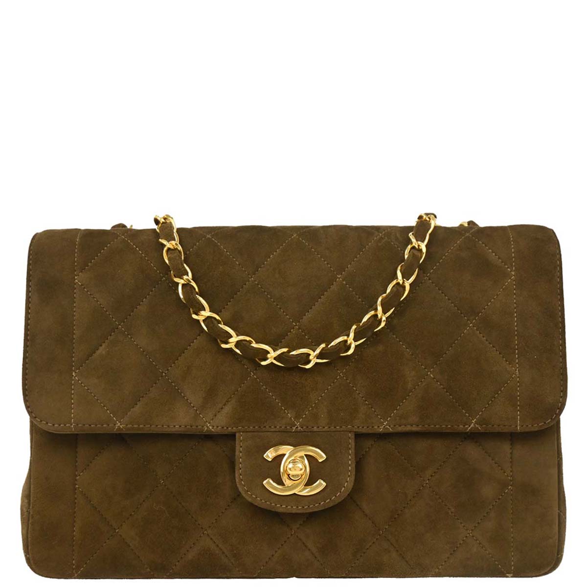 Chanel 1994-1996 Brown Suede Shoulder Bag
