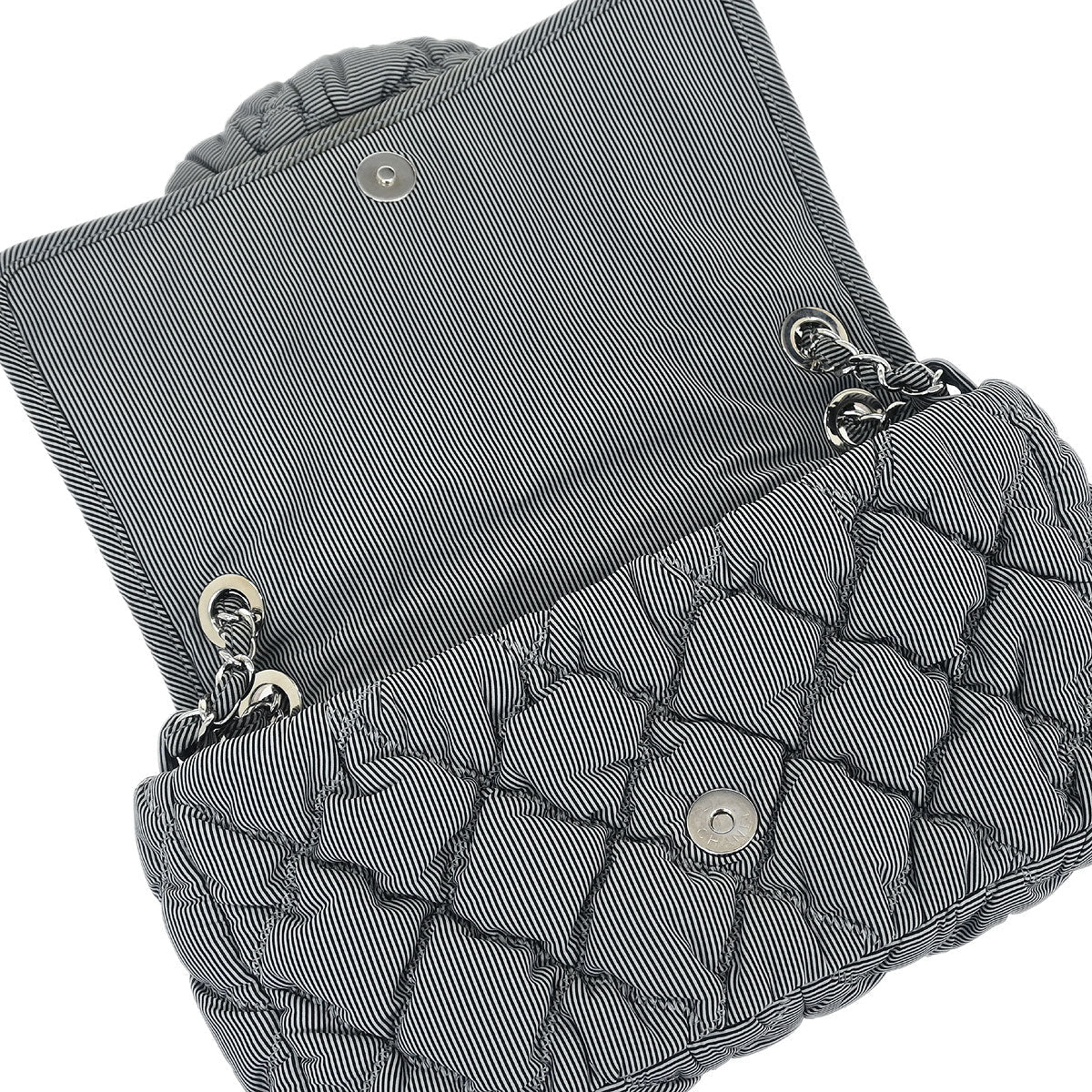 Chanel 2009-2010 Black Nylon Bubble Quilt Handbag