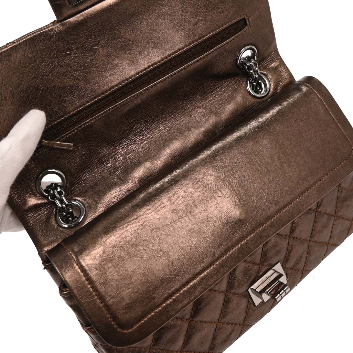 Chanel 2008-2009 Bronze Calfskin 2.55 Classic Double Flap Bag