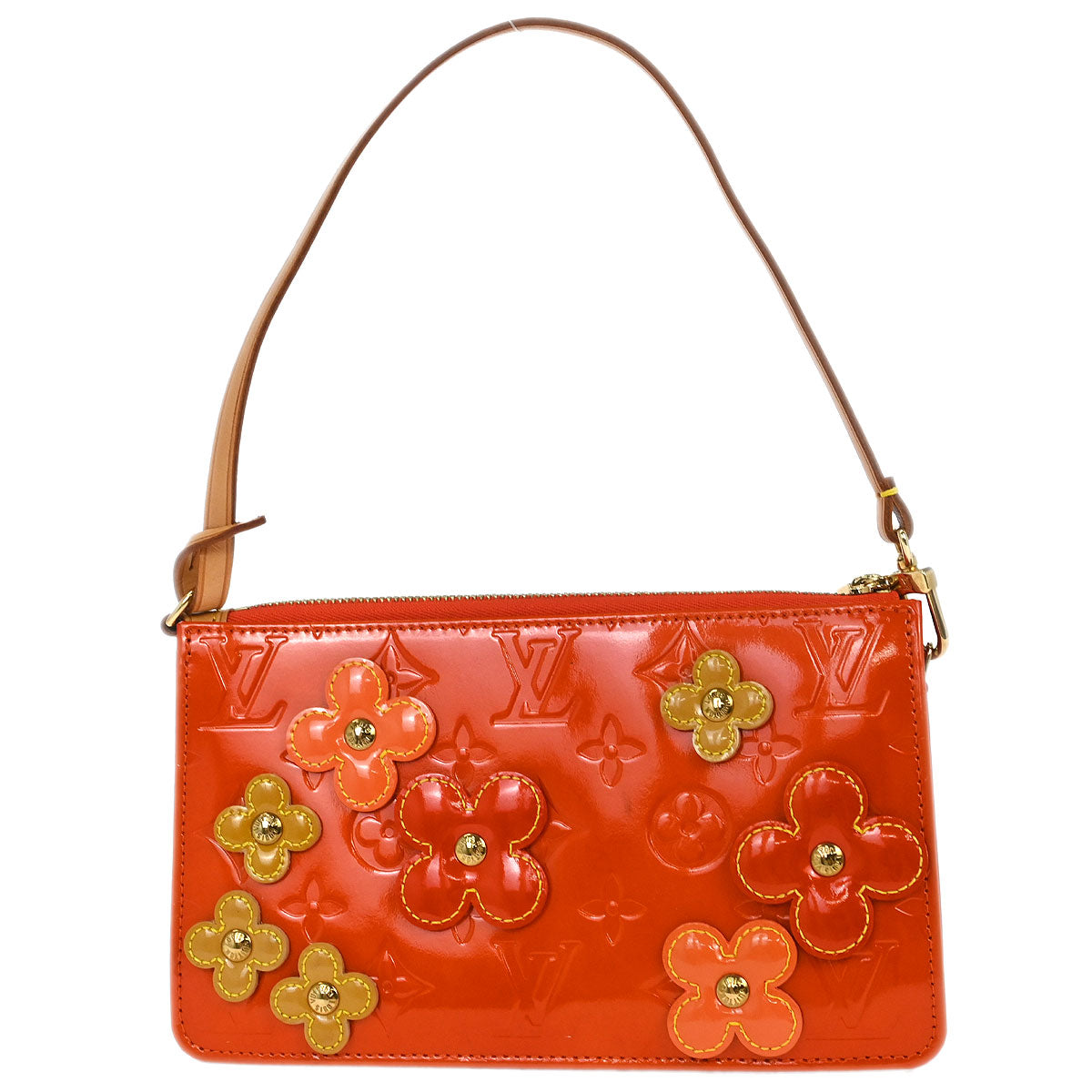 Louis Vuitton Orange Vernis Flower Lexington Handbag M92247