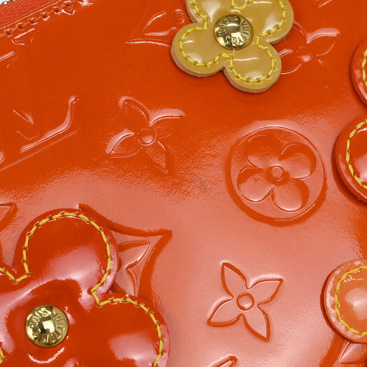 Louis Vuitton Orange Vernis Flower Lexington Handbag M92247