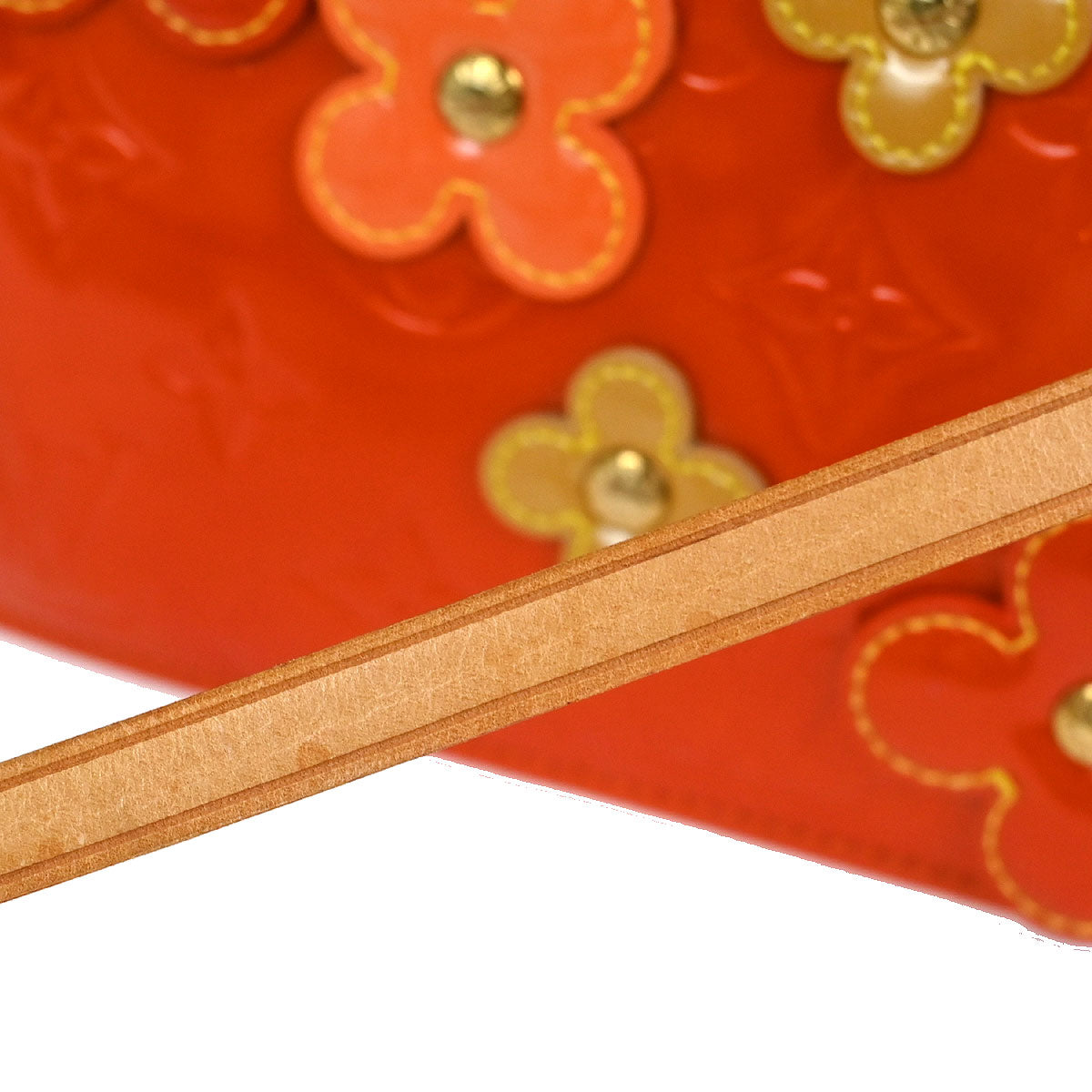 Louis Vuitton Orange Vernis Flower Lexington Handbag M92247