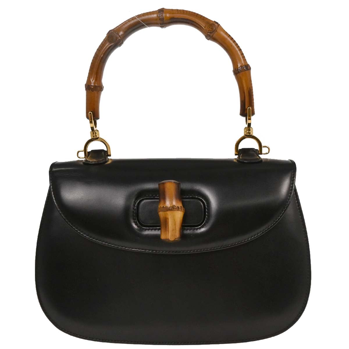 Gucci Black Bamboo Handbag