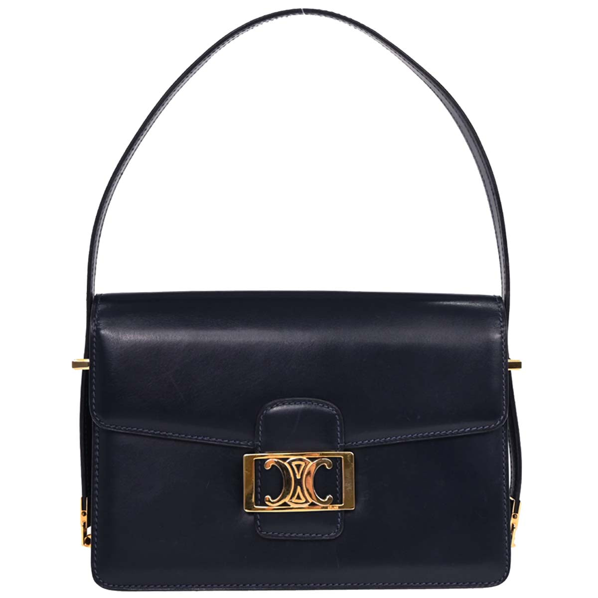 Celine Navy Leather Handbag