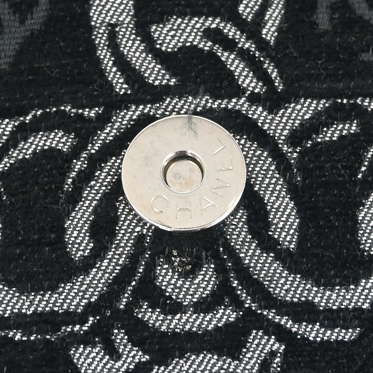 Chanel 2005-2006 Black Canvas Chain Print Handbag