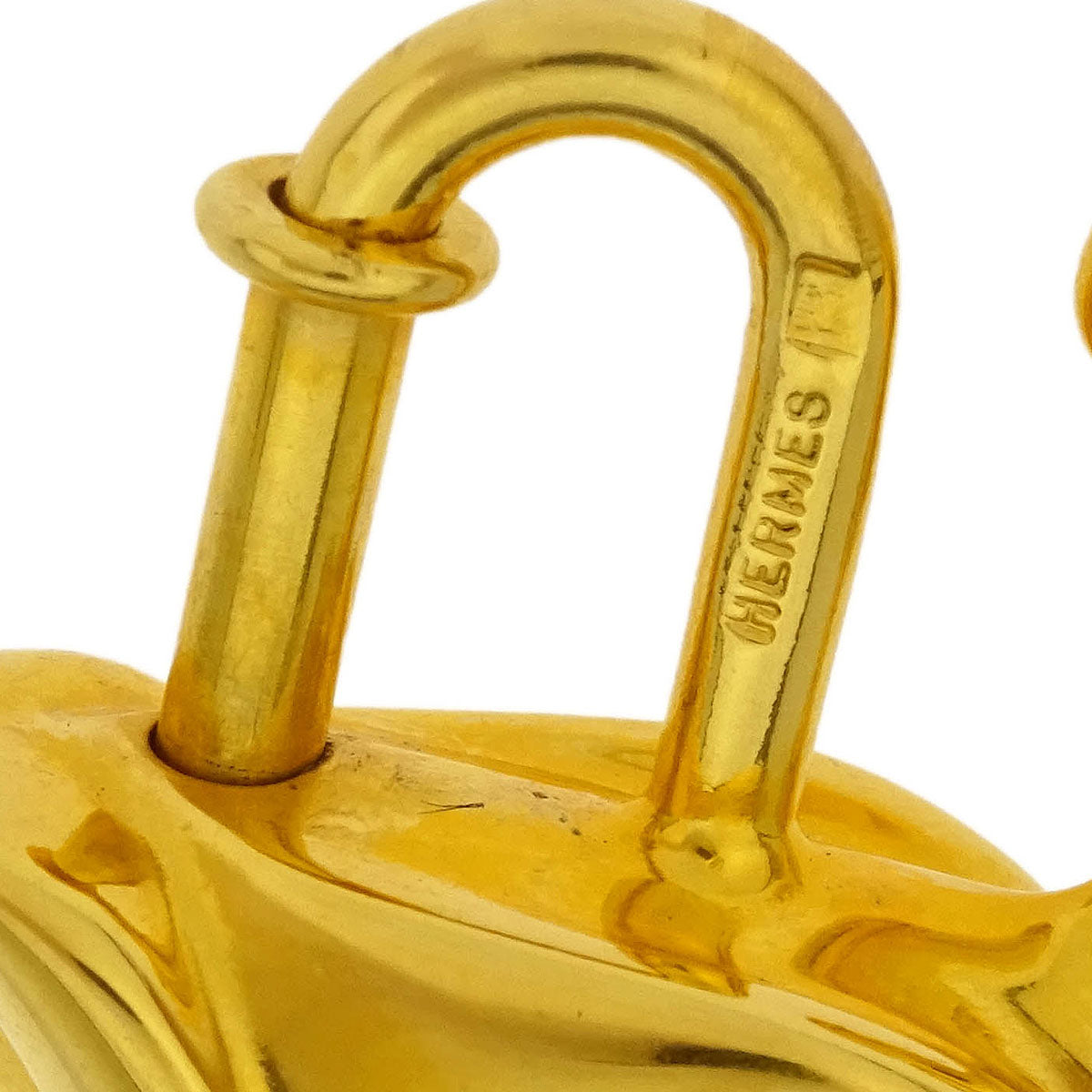 Hermes Pelican Motif 1992 Limited Cadena Padlock Gold Bag Charm