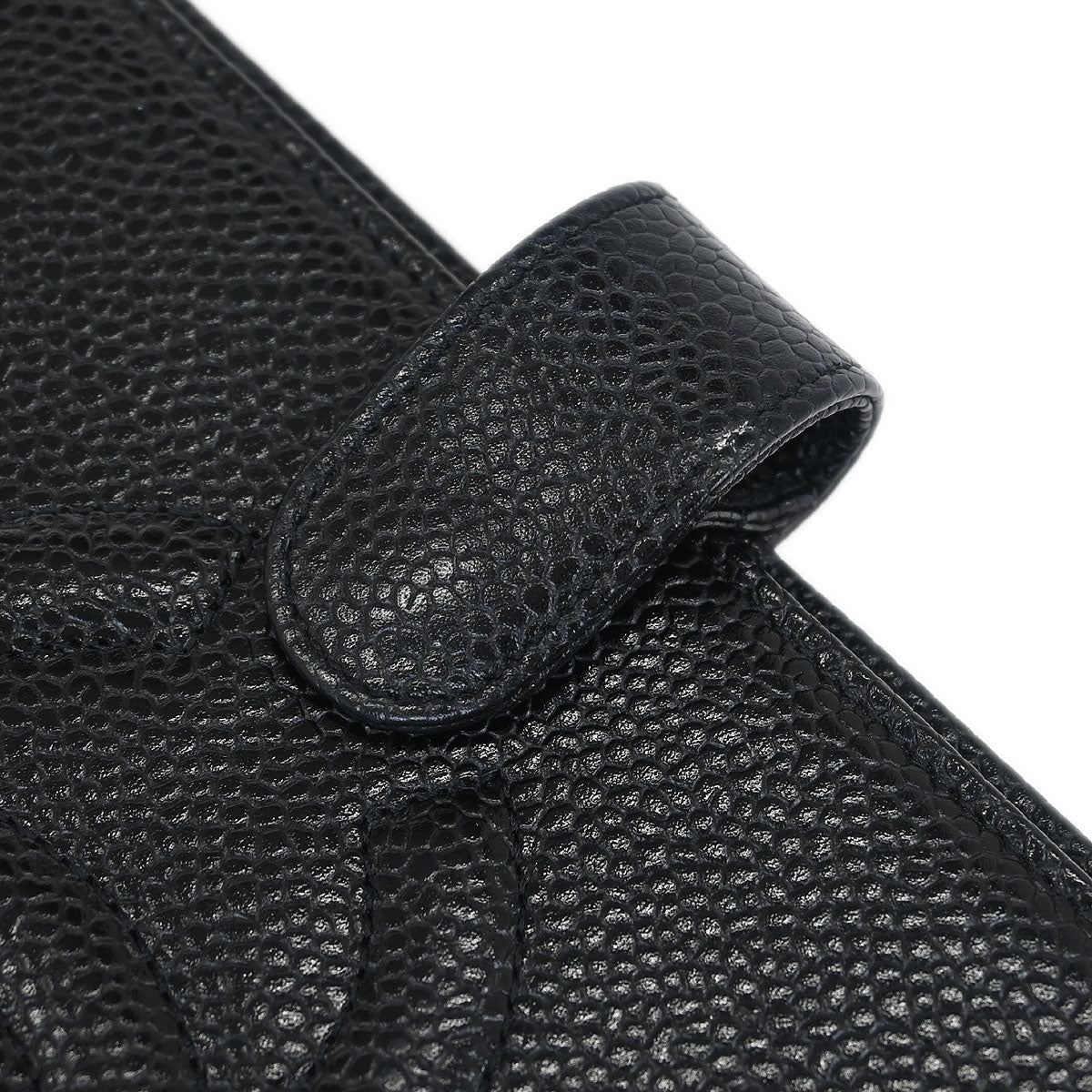 Chanel 1997-1999 Black Caviar Note Book Cover Small Good