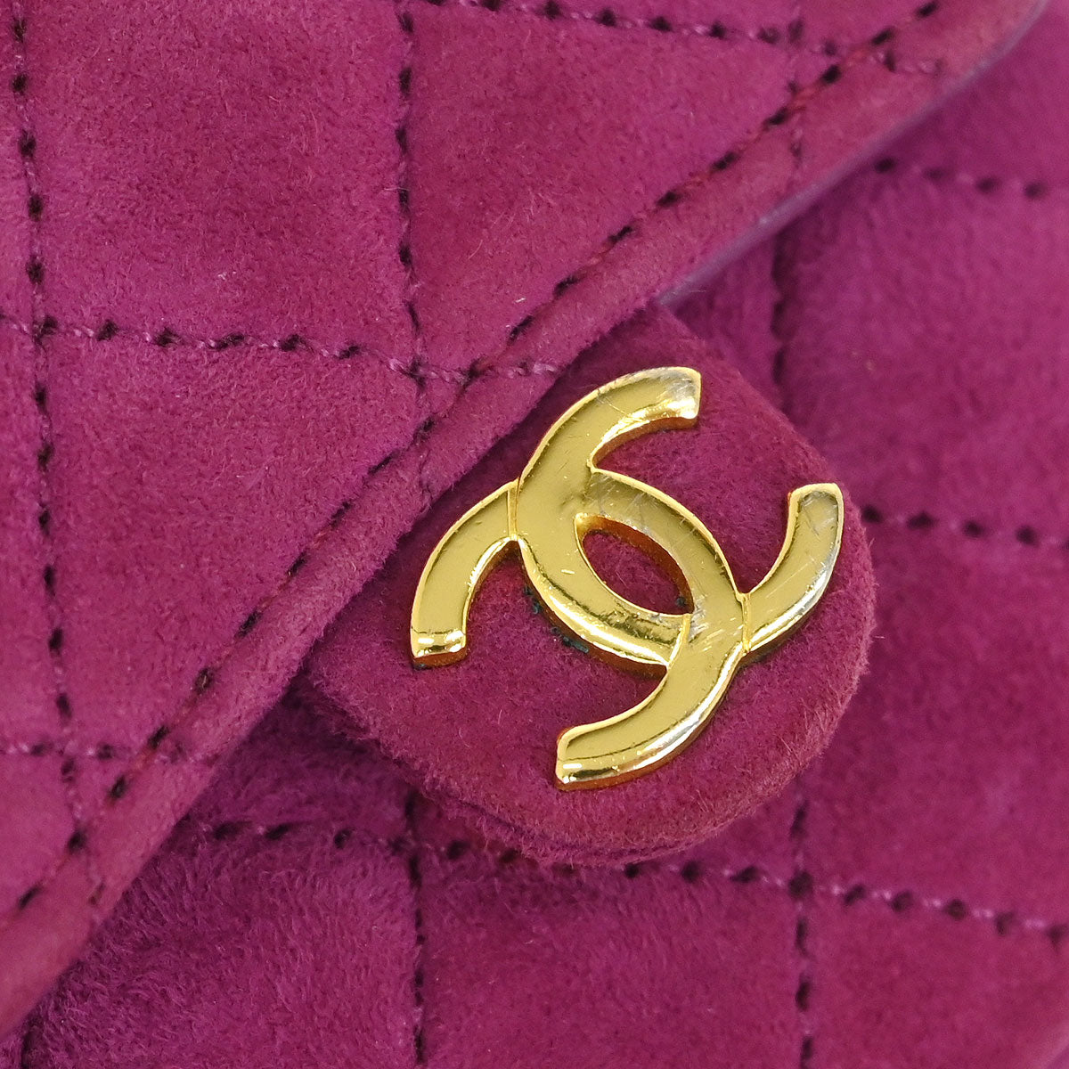 Chanel Pink Suede Micro Classic Flap Shoulder Bag Pochette