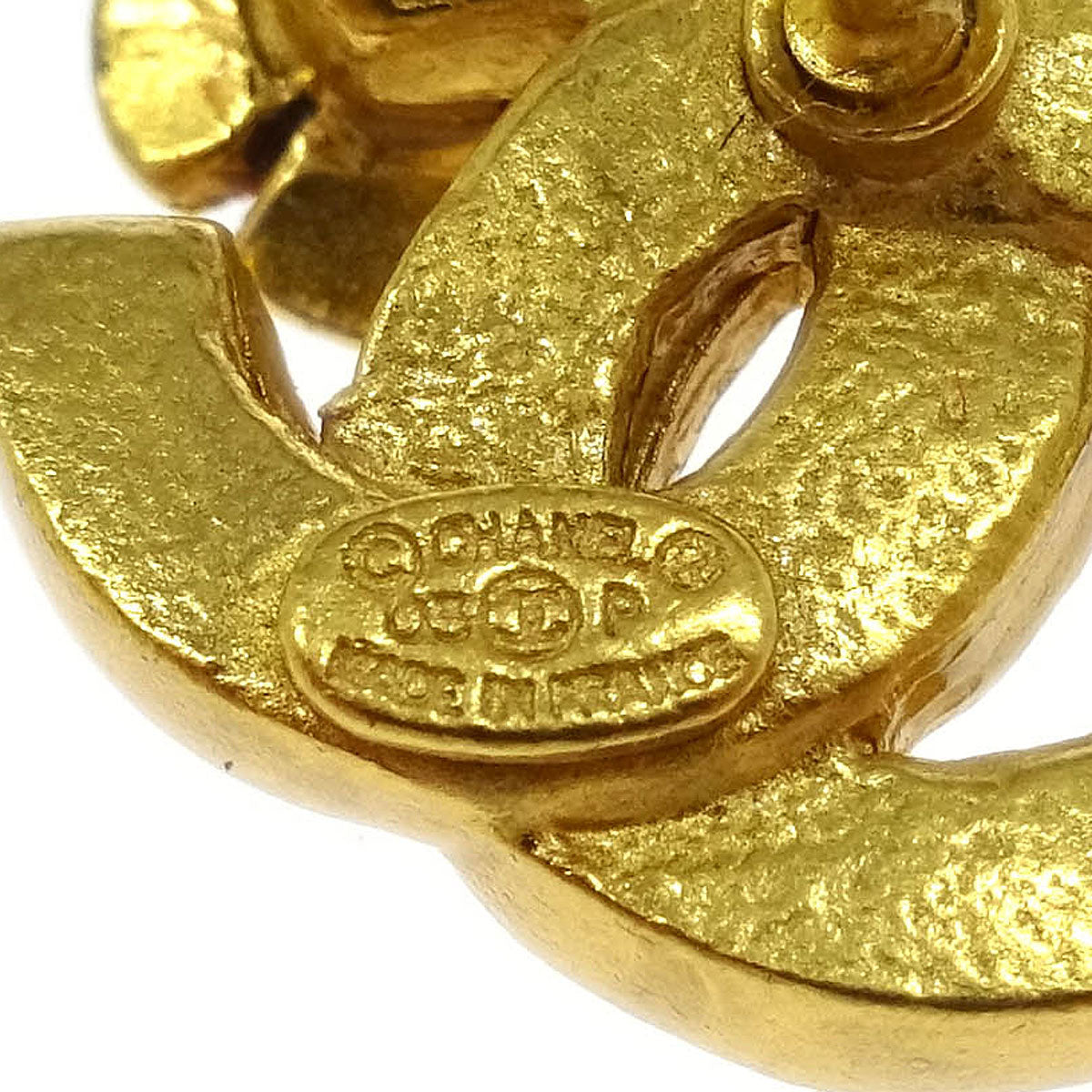 Chanel Piercing Earrings Gold CC 03P