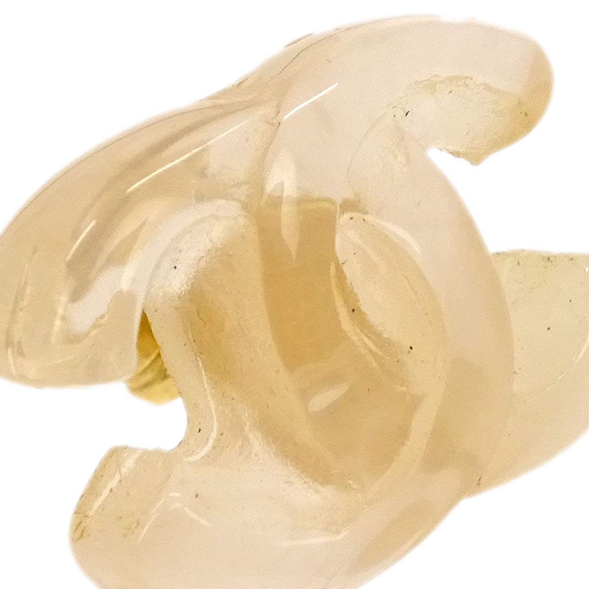 Chanel Piercing Earrings Clear CC 01P