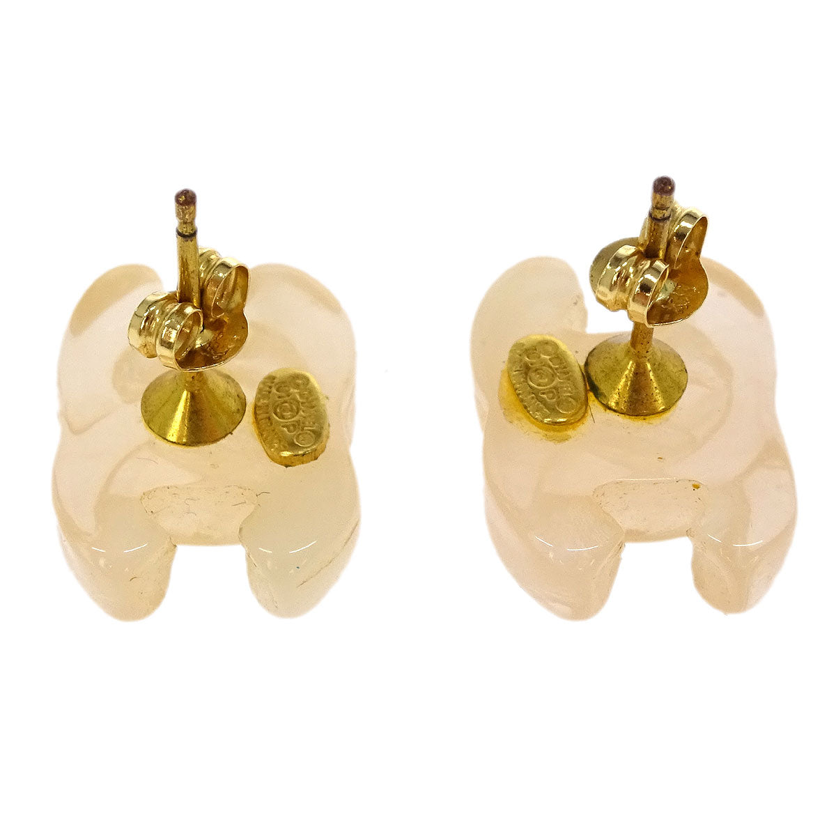 Chanel Piercing Earrings Clear CC 01P