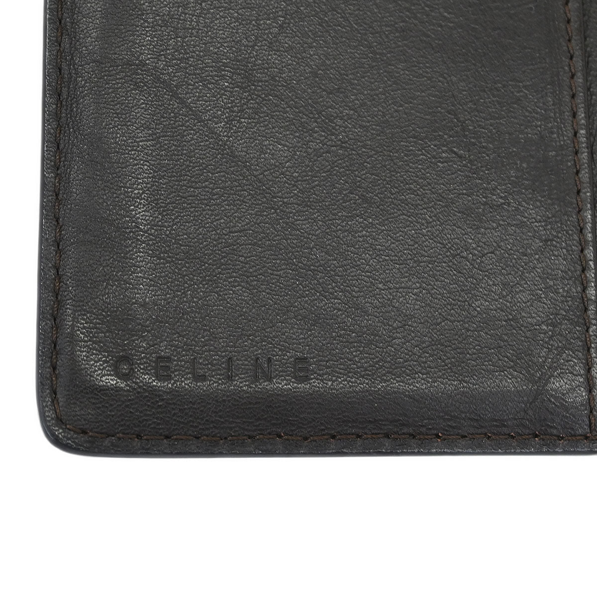 Celine * Brown Leather Canvas Macadam Wallet