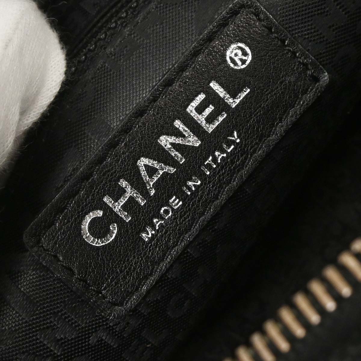 Chanel 2005-2006 Black Canvas Chain Print Handbag