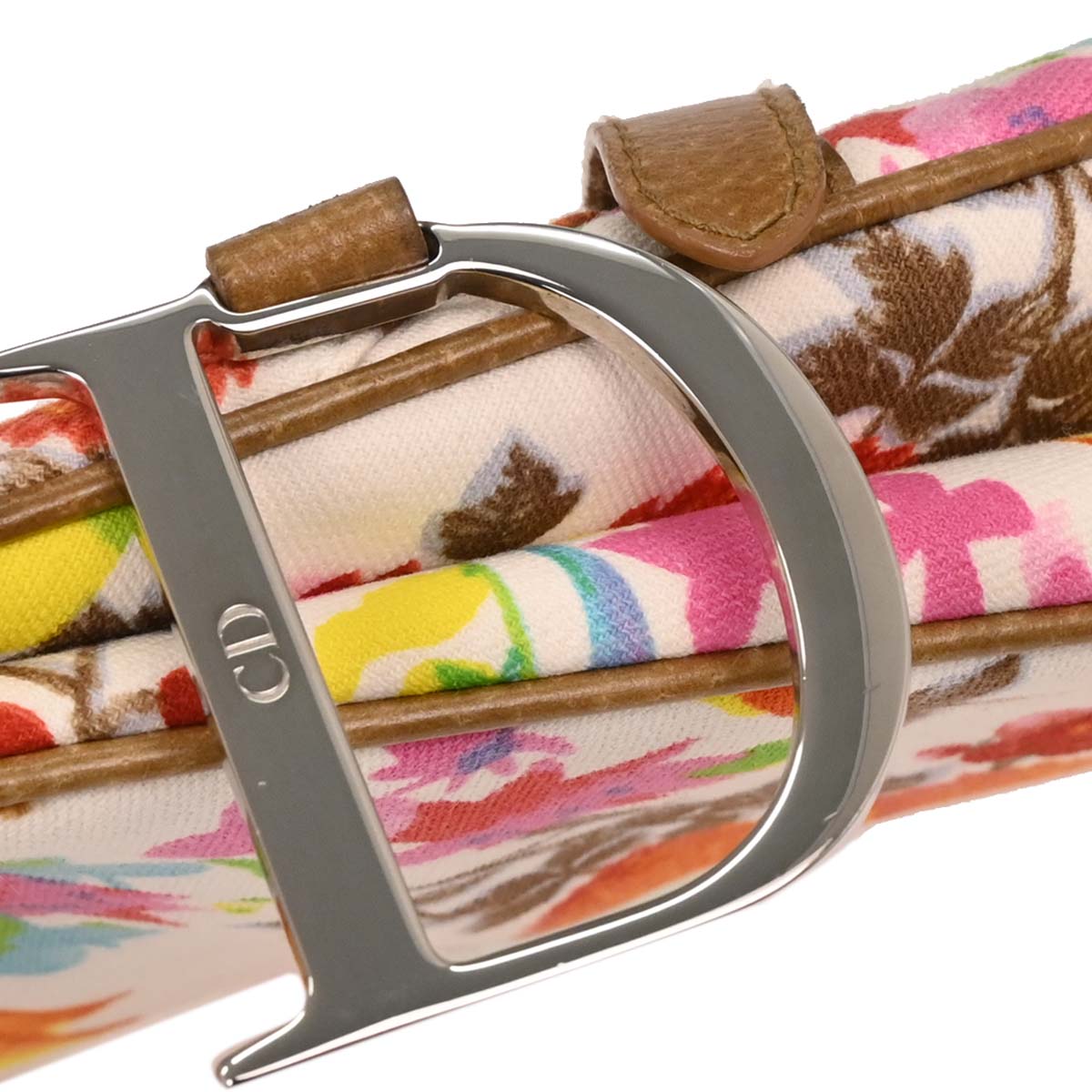 Christian Dior Multicolor Floral Saddle Handbag