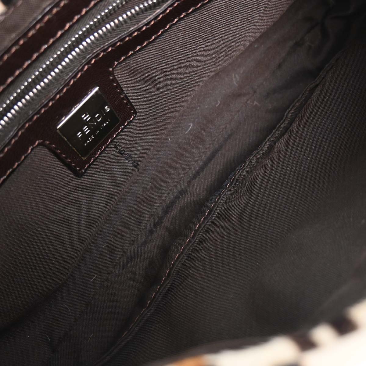 Fendi * White Pony Hair Baguette Handbag