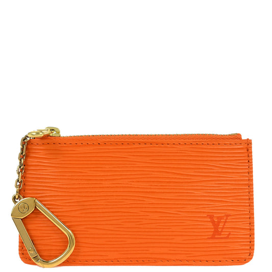 Louis Vuitton Orange Epi Pochette Cles Coin Purse M6380H