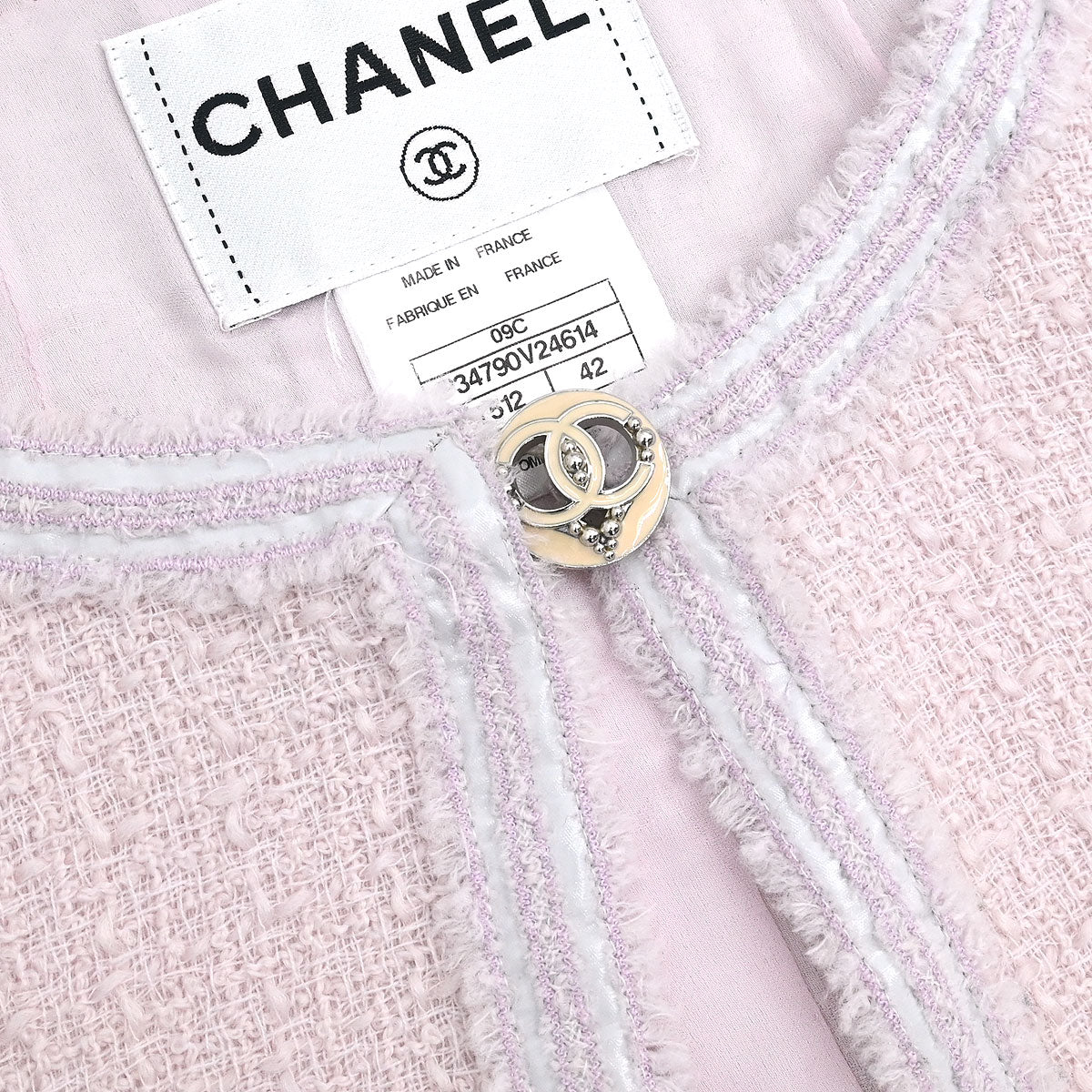 Chanel Collarless Jacket Pink 09C #42