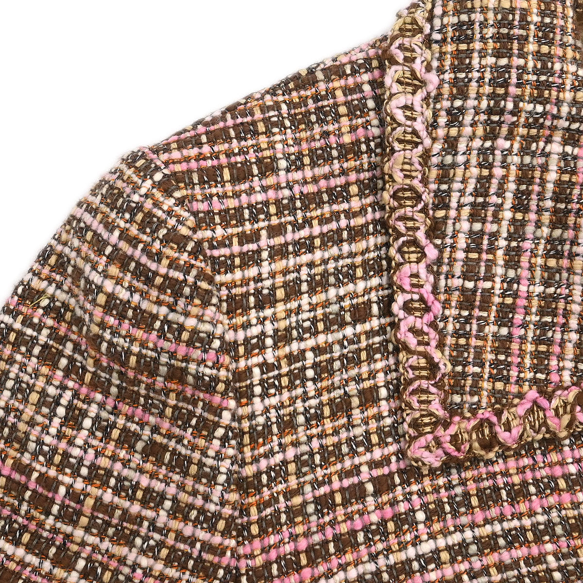 Chanel Single Breasted Jacket Brown #38