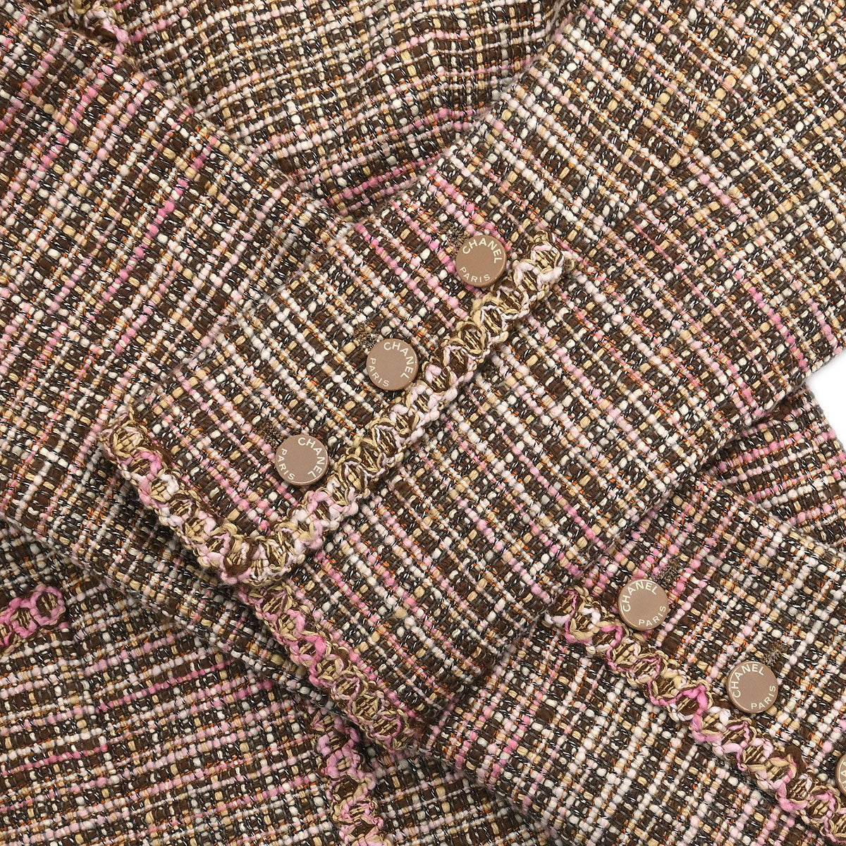 Chanel Single Breasted Jacket Brown #38