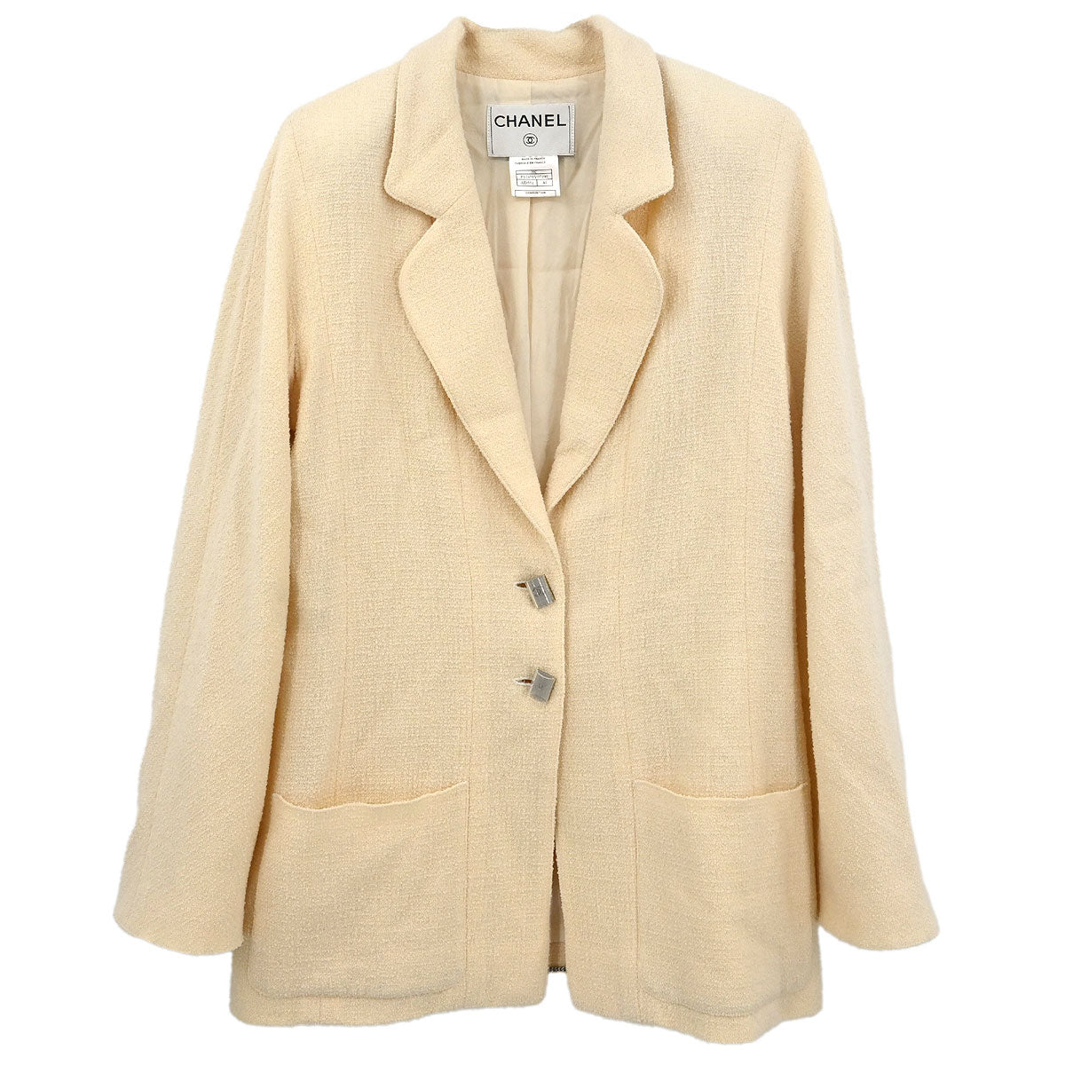 Chanel Single Breasted Jacket White #40