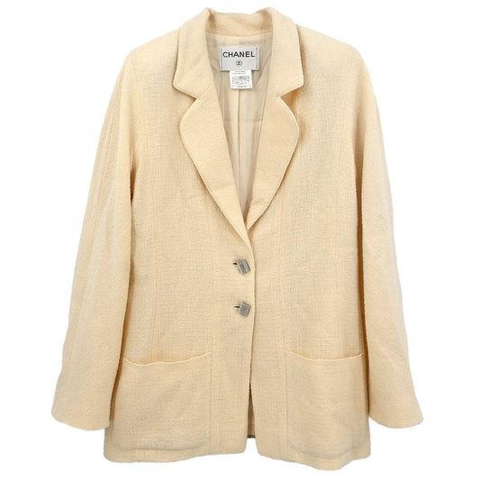 Chanel Single Breasted Jacket White #40