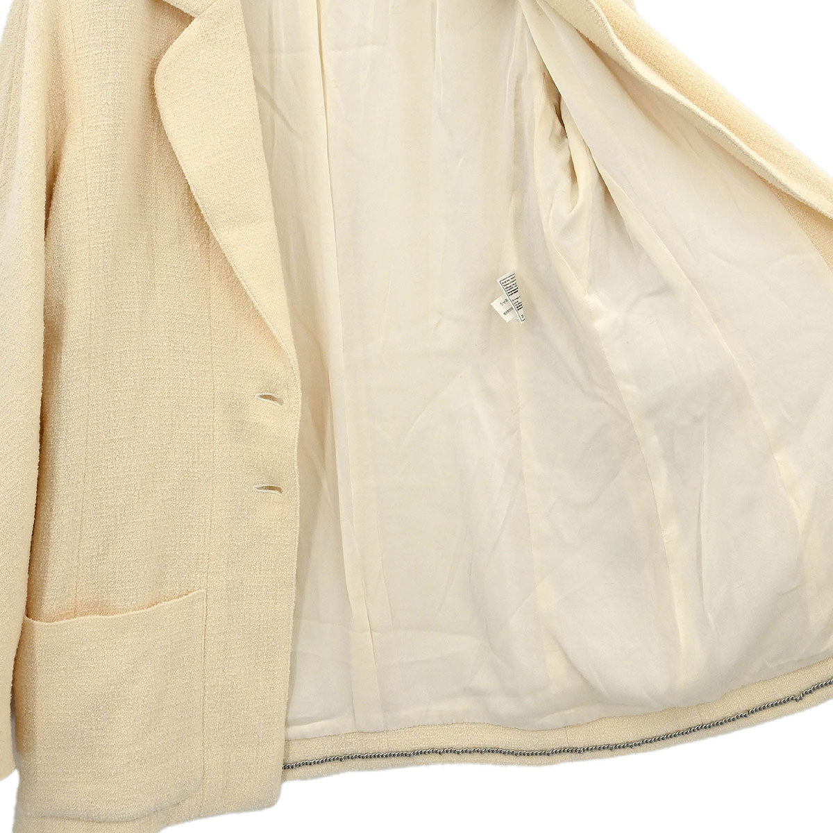 Chanel Single Breasted Jacket White #40
