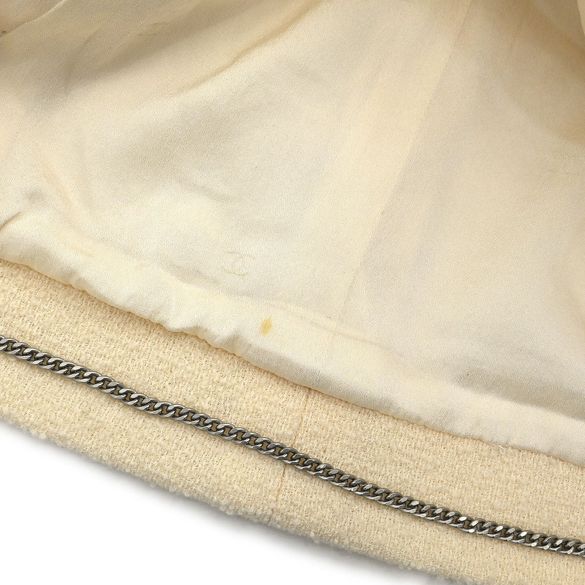 Chanel Single Breasted Jacket White #40