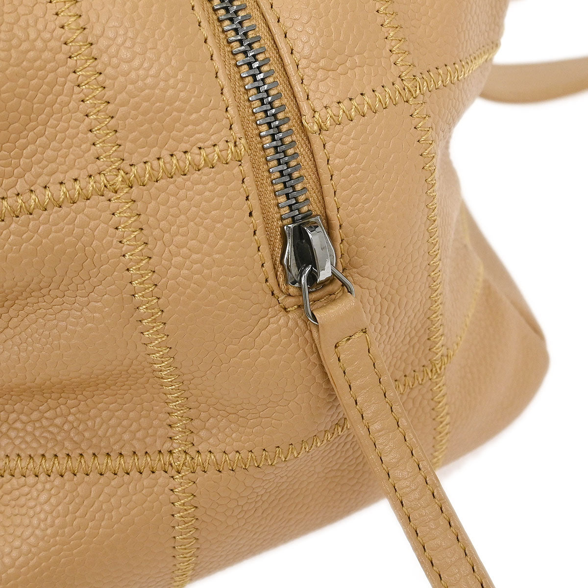 Chanel Beige Caviar Wild Stitch Choco Bar Handbag