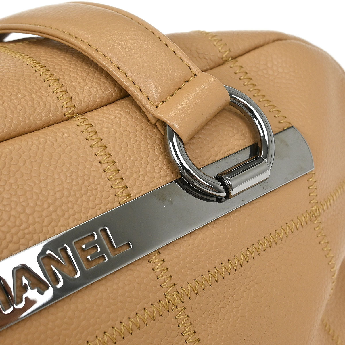 Chanel Beige Caviar Wild Stitch Choco Bar Handbag