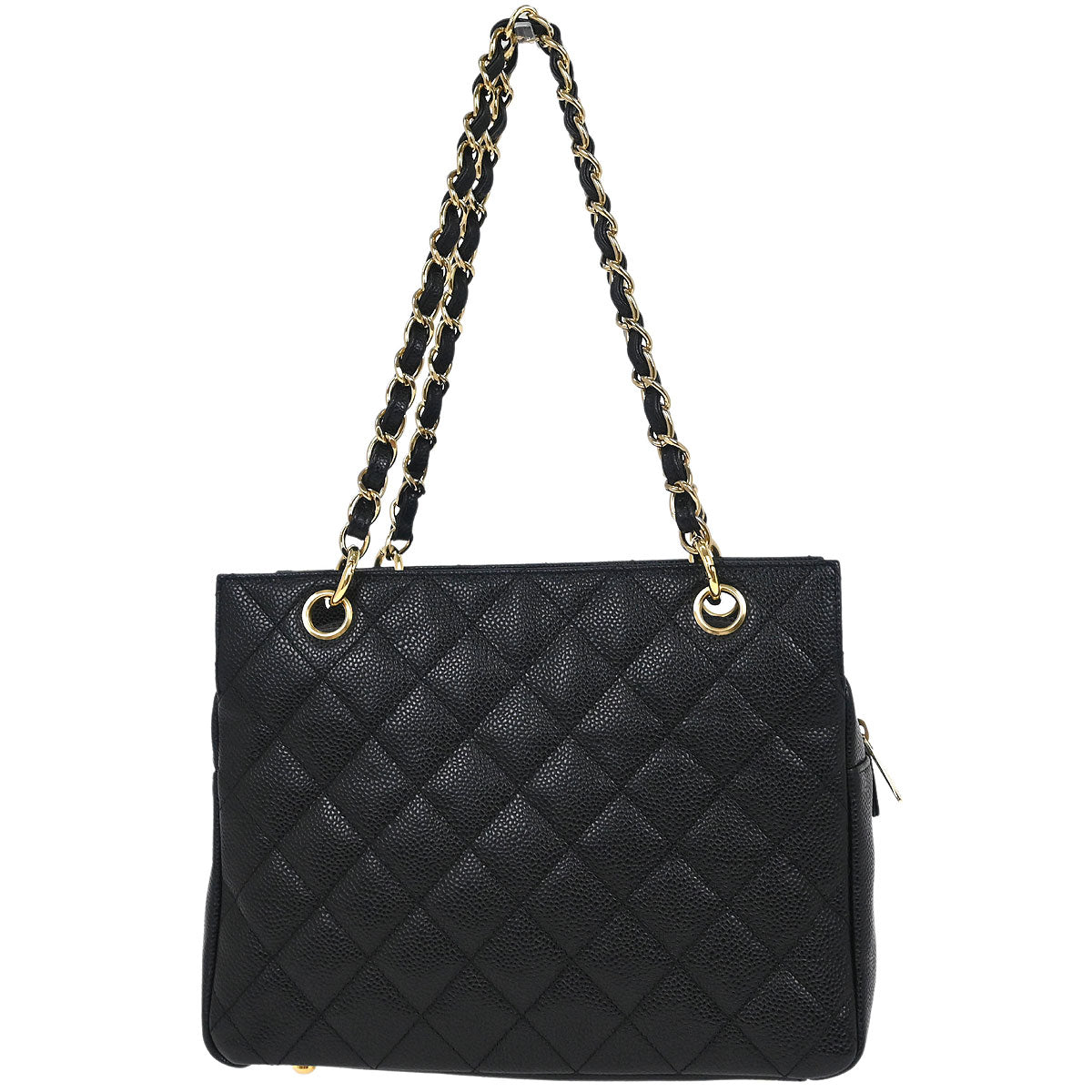 Chanel 2003-2004 Black Caviar Petite Timeless Tote PTT Chain Handbag