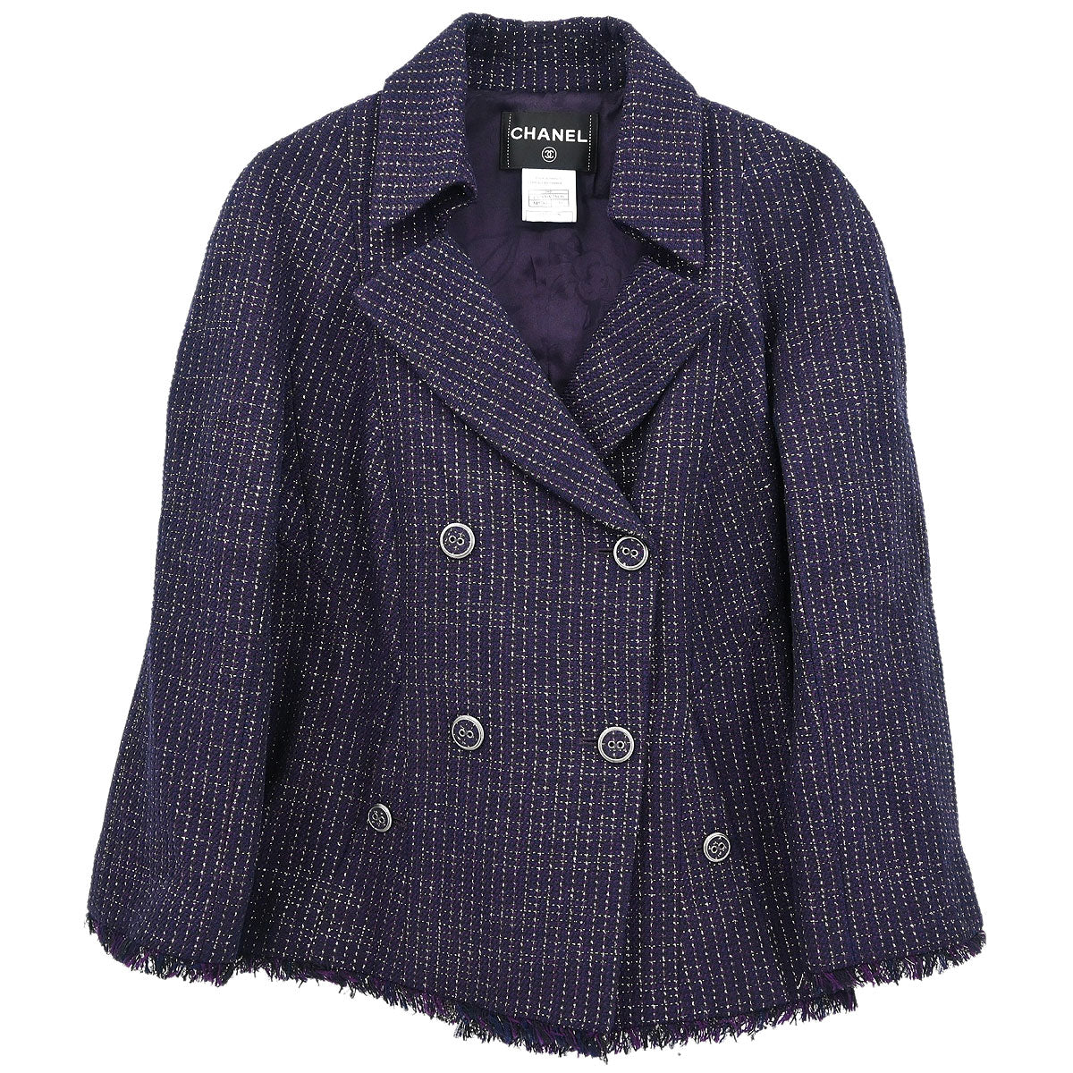 Chanel Double Breasted Jacket Navy #46