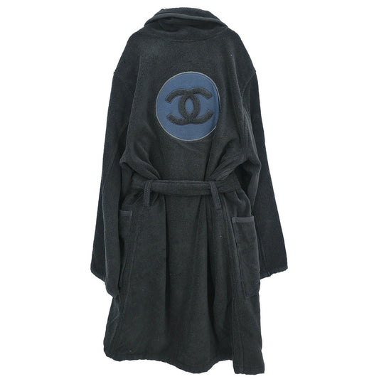 Chanel Belted Bathrobe Style Coat Gown Black #2