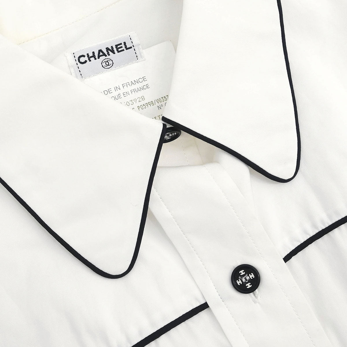 Chanel Shirt Blouse White #42