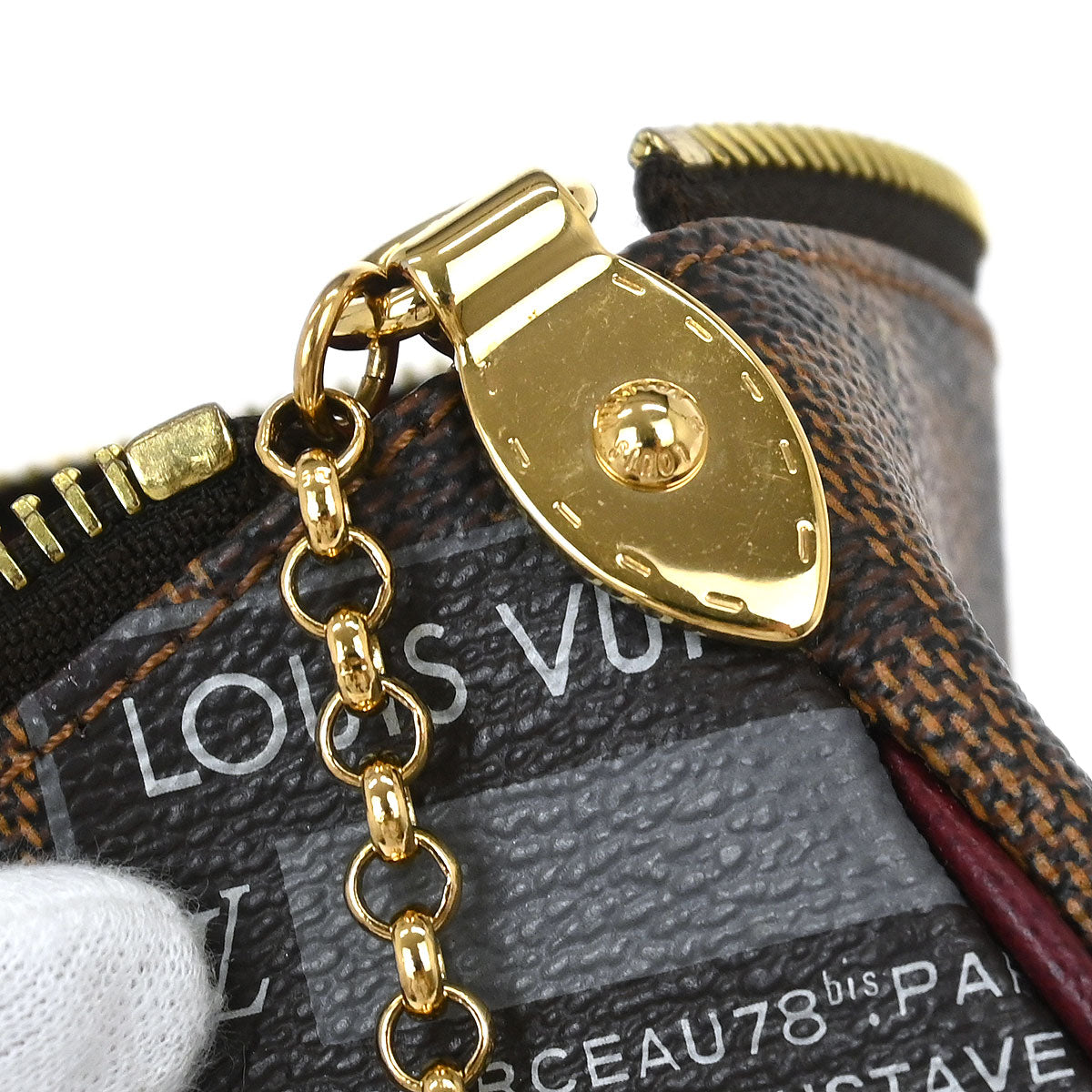 Louis Vuitton Damier Pochette Milla MM Chain Handbag N63080