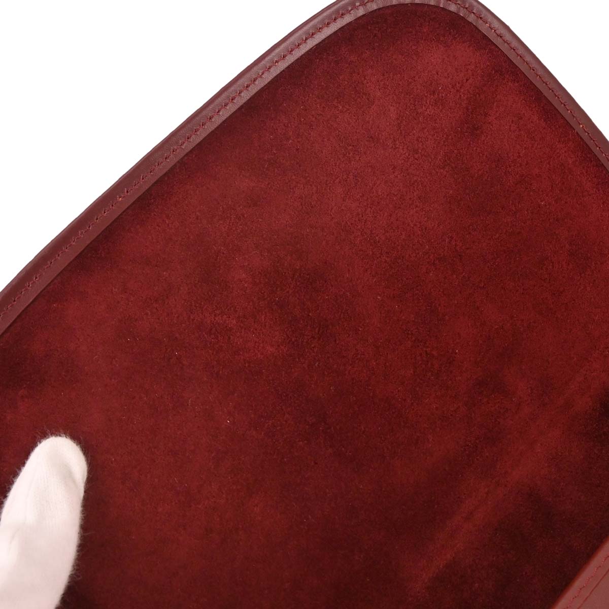Cartier Bordeaux Leather Handbag