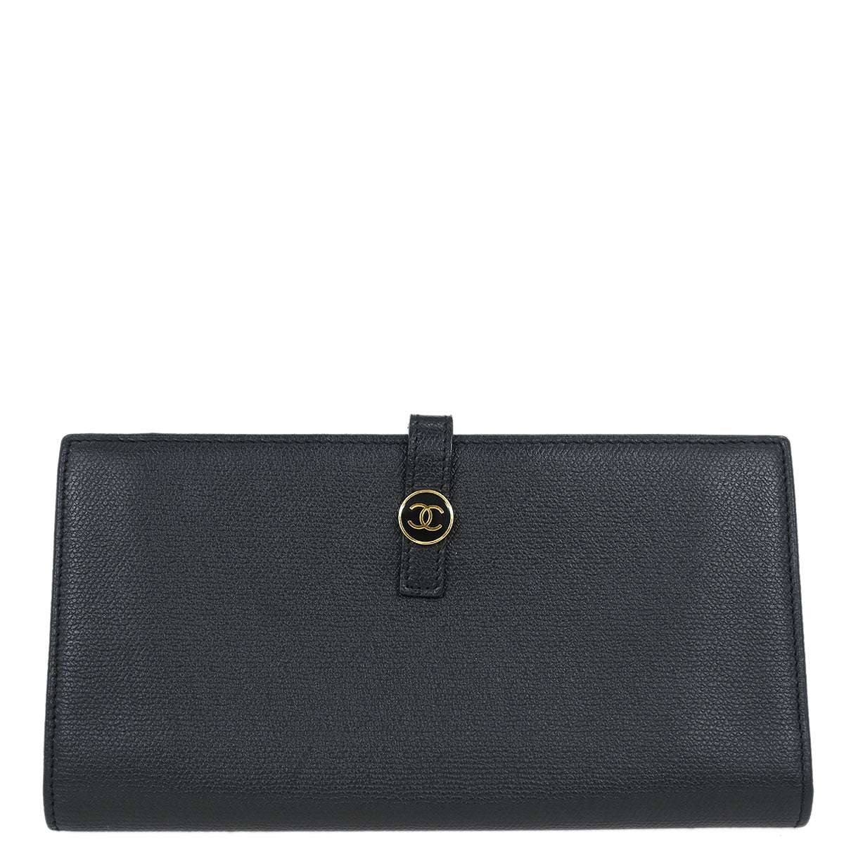 Chanel 2003-2004 Black Caviar Long Wallet Purse