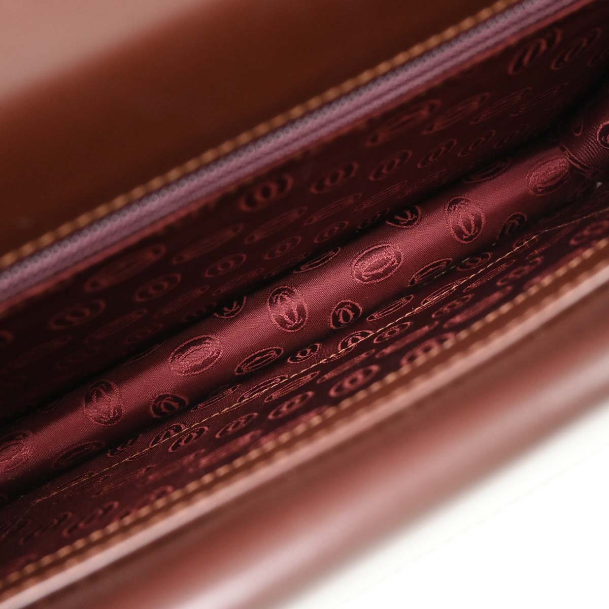 Cartier Bordeaux Leather Shoulder Bag