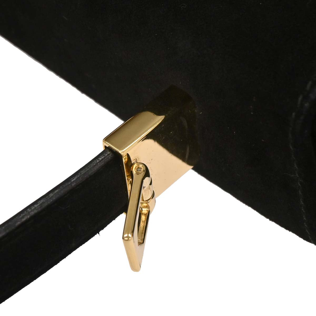 Salvatore Ferragamo Black Suede Gancini 2way Shoulder Handbag