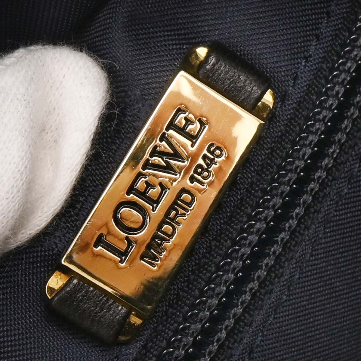 Loewe Navy Leather Handbag