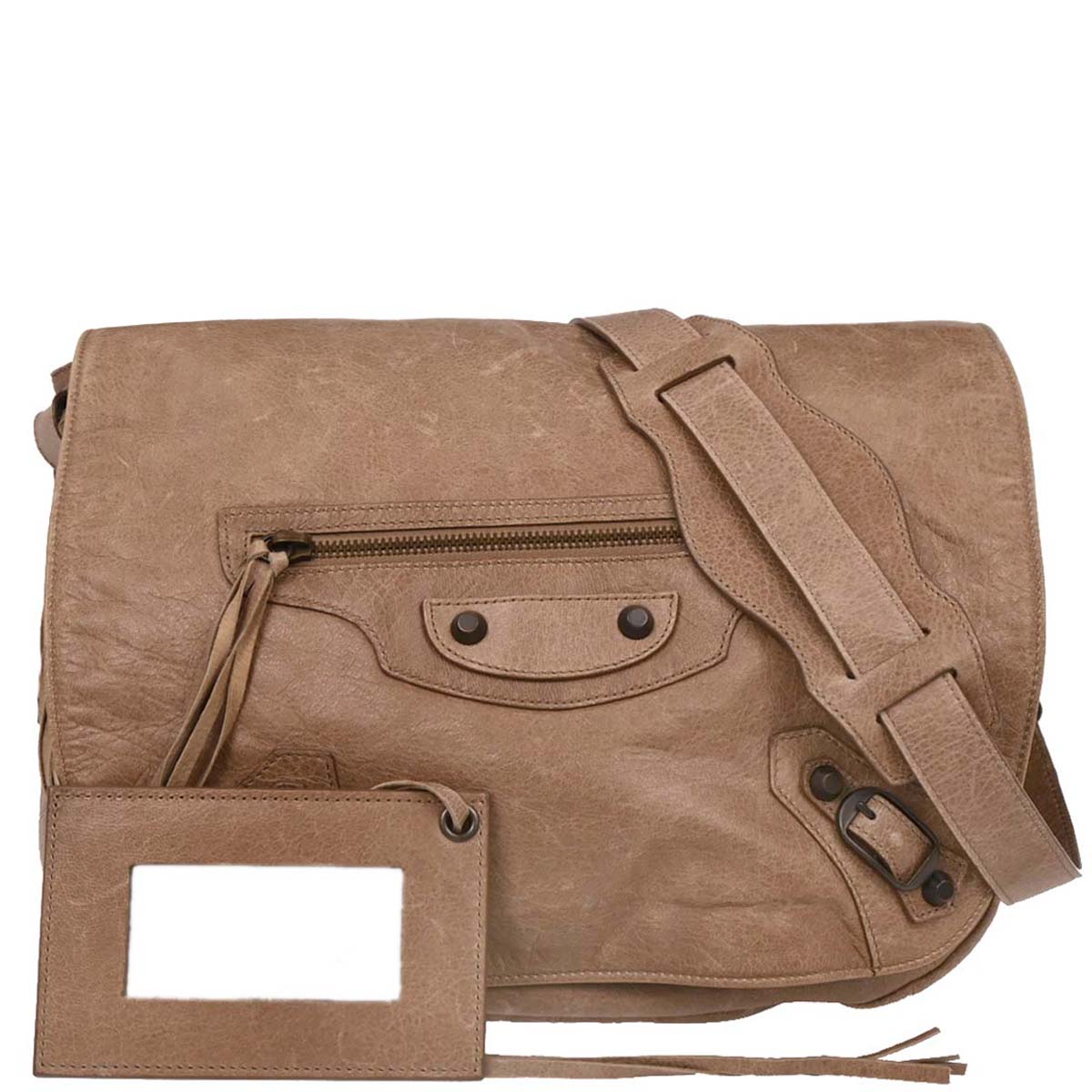Balenciaga Beige Leather Folk Shoulder Bag