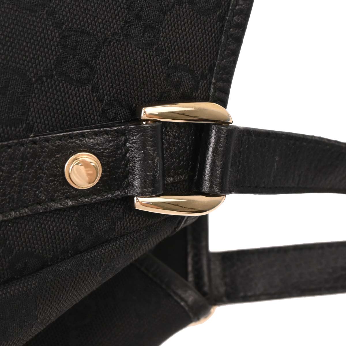 Gucci Black Canvas GG Hobo Handbag