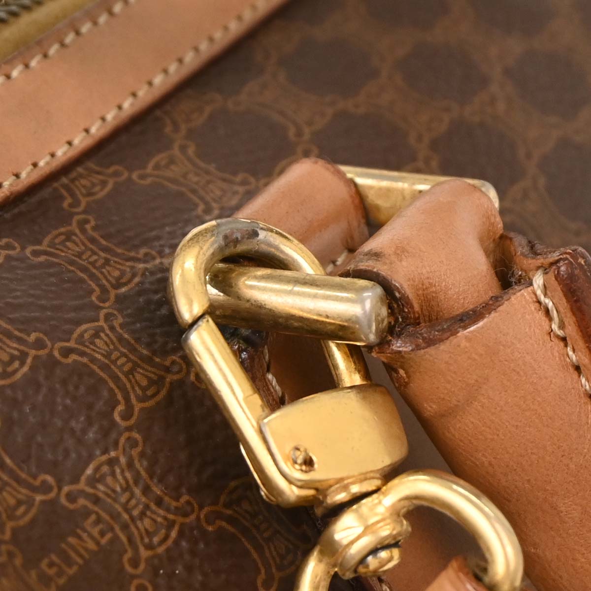 Celine Brown Macadam 2way Shoulder Handbag