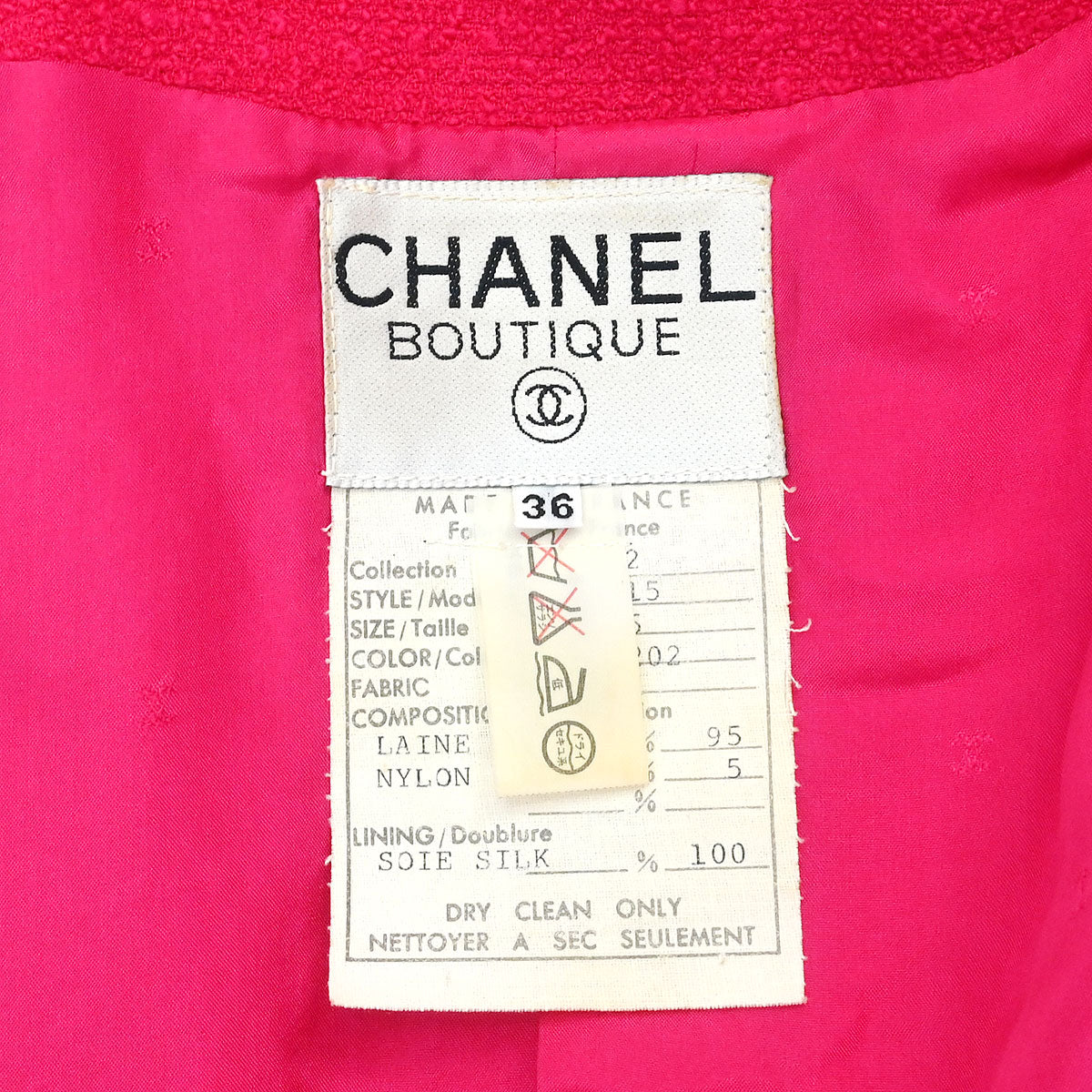 Chanel Setup Suit Jacket Skirt Pink Black #36