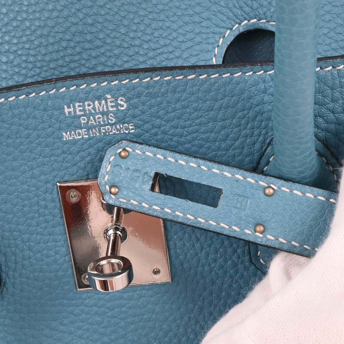 Hermes 2004 Blue Jean Togo Birkin 35 Handbag
