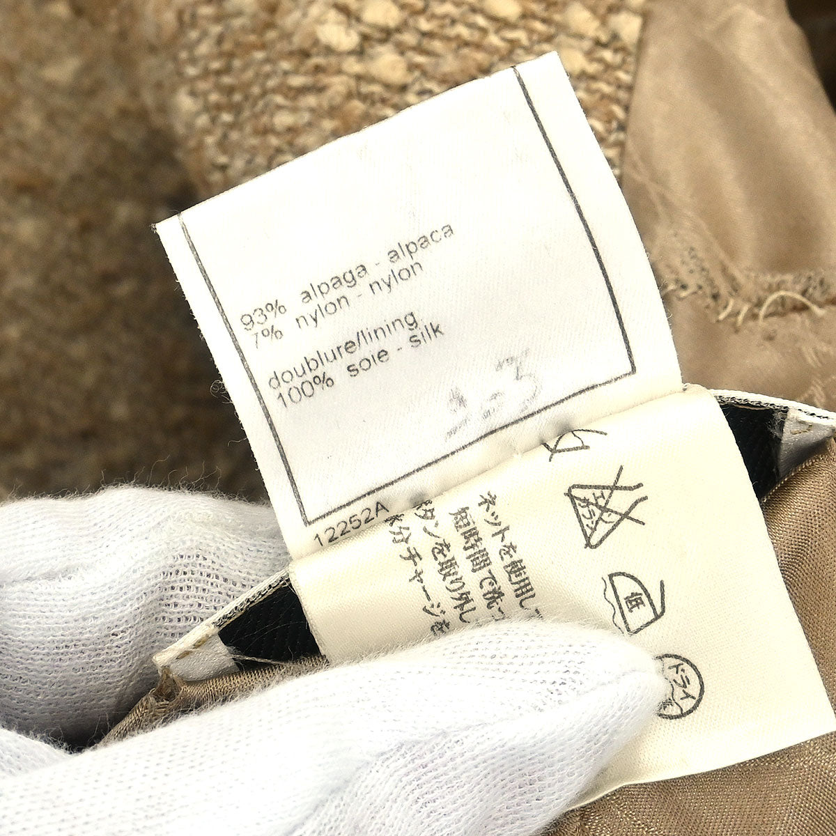 Chanel 2001 Single Breasted Coat Beige #38