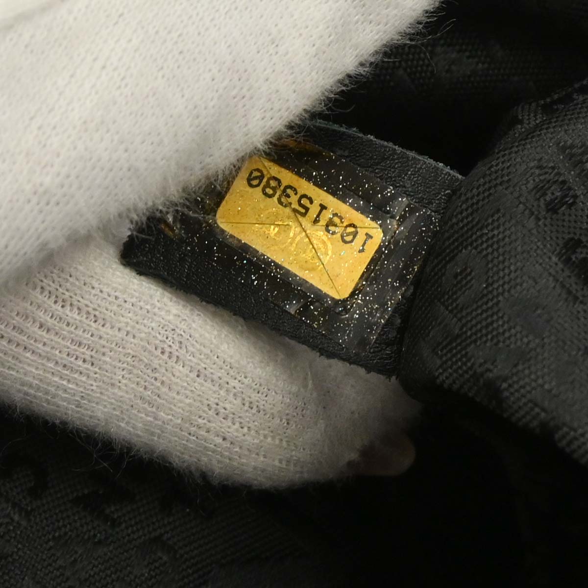 Chanel Black Canvas Chain Print Handbag